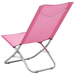 Acheter vidaXL Chaises de plage pliables lot de 2 Rose Tissu