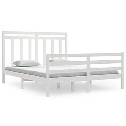 Maison Chic Lit adulte - Lit simple Cadre de lit,Structure du lit Contemporain Blanc Bois massif 160x200 cm -MN68080