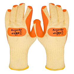 JUBA Lot de 10 paires de gants de travail latex vulcanisé anti coupure Resister EN388