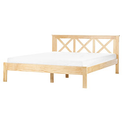 Beliani Lit double 160 x 200 cm en bois clair TANNAY