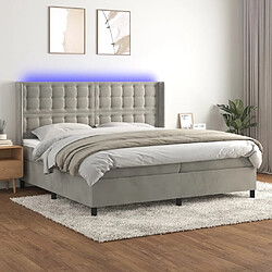 Sommier à lattes,Cadre à lattes de lit pour Adulte matelas et LED Gris clair 200x200 cm -MN39490