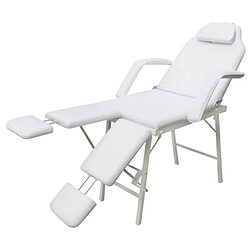 Maison Chic Fauteuil relax,Chair pour traitement facial Similicuir 185x78x76 cm Blanc -MN26924