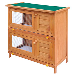 vidaXL Clapier d'extérieur Enclos pour petits animaux 4 portes Bois