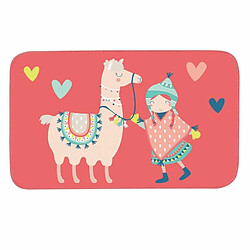 Paris Prix Tapis en Velours Happy Lama 45x75cm Corail