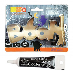 Scrapcooking Découpoir à biscuits en inox Booh Halloween + stylo alimentaire noir