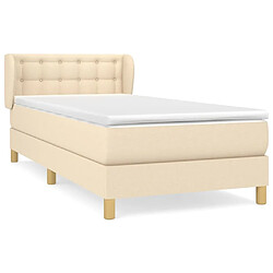 Maison Chic Lit Adulte - Lit simple Lit à sommier tapissier avec matelas moelleux - Meuble de Chambre - Crème 100x200 cm Tissu -MN62928