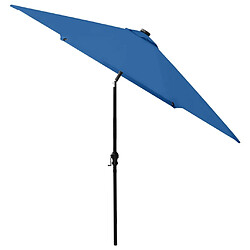 Acheter Helloshop26 Parasol avec led et mât en acier 2 x 3 m bleu azuré 02_0008067