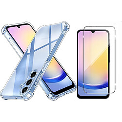 Coque Pour Samsung Galaxy A25 5G Silicone Transparente Angles Renforces + Verre Trempe Little Boutik©