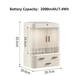 Universal Boîte d'organisateur de maquillage, organisateur de maquillage avec miroir LED, étagère à bijoux + boîte de rangement de rouge à lèvres