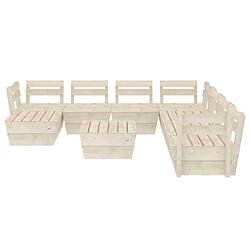 Avis Maison Chic Salon de jardin palette 9 pcs - Table et chaises d'extérieur - Mobilier/Meubles de jardin Moderne Bois d'épicéa imprégné -MN92727