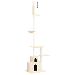 vidaXL Arbre à chat du sol au plafond Crème 250,5-276,5 cm pas cher