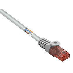 Renkforce RF-5043810 RJ45 Câble réseau, câble patch CAT 6 U/UTP 10.00 m gris avec cliquet dencastrement, sans halogène 1 pc(s)