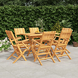 Salle à dîner de jardin 7 pcs,Table et chaise à manger Bois de teck solide -MN33599