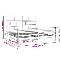 vidaXL Cadre de lit sans matelas bois massif 200x200 cm pas cher