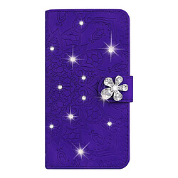 Wewoo Housse Coque Pour Galaxy A80 / A90 Calf Motif Diamant Double Mandala Design Étui en cuir estampé avec portefeuille et titulaire et fentes cartes Violet