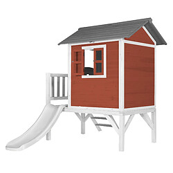 Avis AXI Maison Enfant Beach Lodge XL en Rouge avec Toboggan en BLANC | Maison de Jeux en bois FFC pour les enfants | Maisonnette / Cabane de jeu pour le jardin