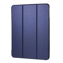 Etui en PU avec support tripliure et porte-stylo bleu foncé pour votre Apple iPad 9.7 pouces (2018)/Air 2/Air (2013)/Pro (2016)