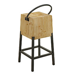 Decoshop26 Tabouret de bar chaisee comptoir design rustique industriel en métal et bois naturel 04_0008586 pas cher