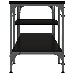 Maison Chic Meuble TV scandinave - Banc TV pour salon noir 121x35x45 cm bois d'ingénierie et fer -MN36239 pas cher