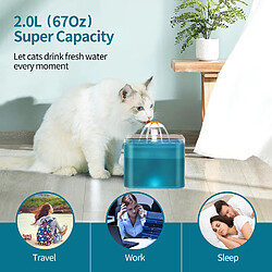 Universal Fontaine à eau pour chat entièrement automatique bol d'eau pour chien de compagnie distributeur d'eau pour chat silencieux distributeur d'eau automatique électrique USB | Fournitures d'alimentation pour chat (vert) pas cher