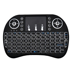 Wewoo Pour Android TV Box et Google TV Tablette Tactile Xbox360 PS3 Playstation 3 HTPC / IPTV, Auto Sleep mode de veille automatique Mini i8 Air Mouse 92 touches QWERTY 2.4G Clavier rétroéclairage sans fil avec Touchpad