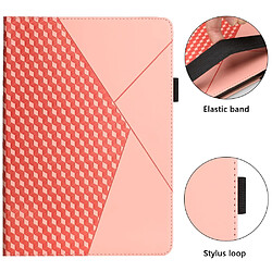 Etui en PU motif en losange skin touch avec porte-cartes or rose pour votre Lenovo Tab M10 HD Gen 2 TB-X306F/X306X