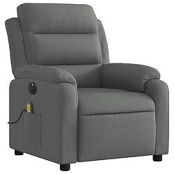 Avis vidaXL Fauteuil inclinable de massage électrique gris foncé tissu