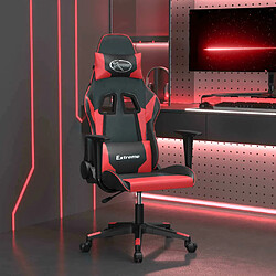 Maison Chic Chaise de jeu, Chaise gaming de massage, Fauteuil gamer d'ordinateur,Chaise de Bureau Noir et rouge Similicuir -GKD22306