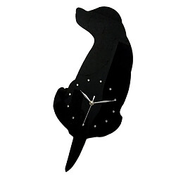 Acheter 3d queue wagging chat chien mur horloge silence horloge chambre décoration chien noir 02