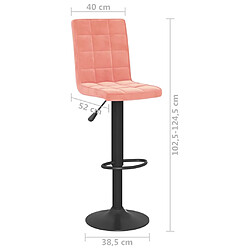 vidaXL Tabourets de bar lot de 2 rose velours pas cher