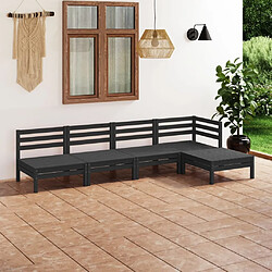 Maison Chic Salon de jardin 5 pcs - Table et chaises d'extérieur - Mobilier/Meubles de jardin Moderne Bois de pin massif Noir -MN53261