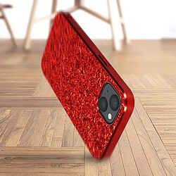 Avizar Coque iPhone 13 Design Paillettes Rigide Finition Relief Antidérapante Rouge pas cher