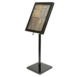 Présentoir Menus Professionnel Eclairé LED Noir 1,20 m - Securit - - Acier 650x100x1200mm