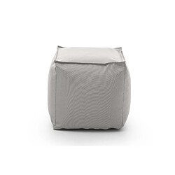 Autrement Talamo Italia Pouf Perla, 100% Made in Italy, Pouf carré en tissu doux, cm 45x45h45, couleur Blanc