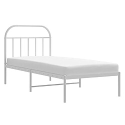 Acheter Maison Chic Lit adulte - Cadre de lit métal avec tête de lit,Structure du lit Contemporain pour chambre blanc 90x190 cm -MN83836