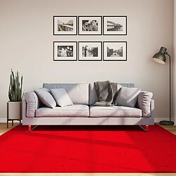 vidaXL Tapis HUARTE à poils courts doux et lavable rouge 200x200 cm