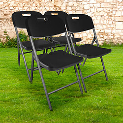 SkyLantern Lot 4 Chaises Pliables Noires 44x46x50 cm 