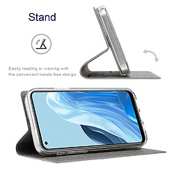 Etui en PU VILI auto-absorbé magnétique avec support et porte-carte, gris pour votre Oppo Reno7 Pro 5G