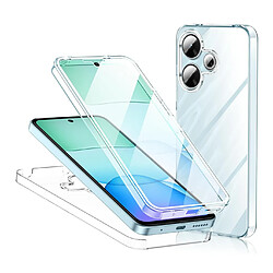 Htdmobiles Coque pour Xiaomi Redmi 13 4G et Poco M6 4G - housse etui silicone gel fine 360 integrale (avant et arriere) + film ecran - TRANSPARENT