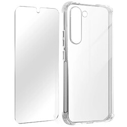 Avizar Coque pour Samsung Galaxy S23 Antichoc + Verre Trempé 9H Transparent