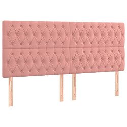 Maison Chic Lot de 4 Têtes de lit design pour chambre - Décoration de lit Rose 100x7x78/88 cm Velours -MN47642