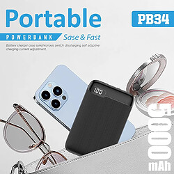 SANAG Pb34 Power Bank 2.1A Double Charge Rapide Usb Chargeur De Poche Universel 5000Mah Pour Bagages Main Batterie Externe Pour Smartphone Samsung Oppo Huawei Xiaomi Vivo Realme (Noir) pas cher