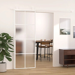 vidaXL Porte coulissante Verre ESG dépoli et aluminium 76x205 cm Blanc