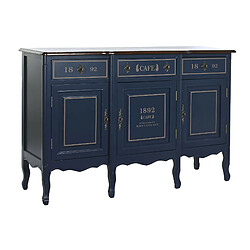 Pegane Buffet, meuble de rangement en bois de paulownia coloris bleu Azul- Longueur 120 x Profondeur 48 x hauteur 90 cm