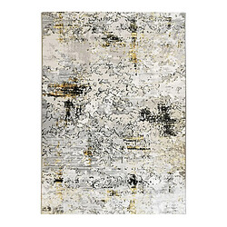 Thedecofactory MEDIANE USURE - Tapis graphique effet usé/vintage gris or 120x170 