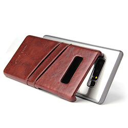 Wewoo Etui en Cuir Fierre Shann Retro Oil en Cuir PU pour Galaxy Note 8, avec emplacements pour cartes (Marron) pas cher