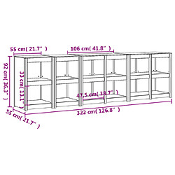 vidaXL Armoires de cuisine d'extérieur 4 pcs bois de pin massif pas cher