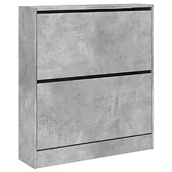 Avis vidaXL Armoire à chaussures gris béton 80x21x87,5 cm bois d'ingénierie