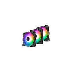 DEEPCOOL DP-F12-AR-CF120P-3P • Ventilateur de Boitier et radiateur PC RGB • 120 mm • Noir • Pack de 3