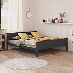 vidaXL Cadre de lit sans matelas bois massif de pin gris 200x200 cm